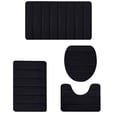 thumbnail image 1 of Foam Bath Mat 4-Piece Set – Soft, Non-Slip, Water-Absorbent Bathroom Rugs for Toilet & Shower, Thick Memory Foam, Machine Washable, Modern Design, 1 of 5