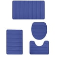 thumbnail image 1 of Foam Bath Mat 4-Piece Set – Soft, Non-Slip, Water-Absorbent Bathroom Rugs for Toilet & Shower, Thick Memory Foam, Machine Washable, Modern Design, 1 of 5