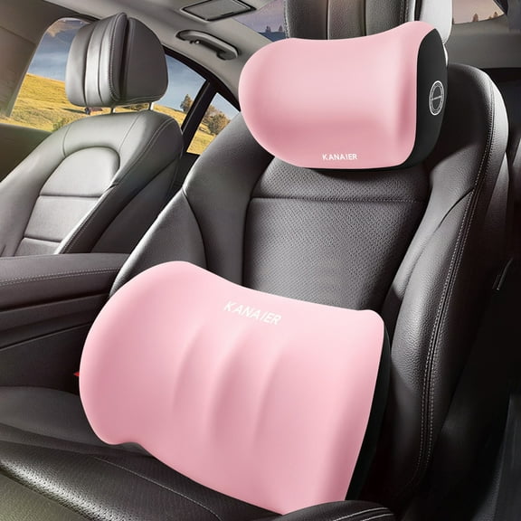 Inerposs Memory Foam Car Headrest and Lumbar Support Pillow Set - Ergonomic Neck and Back Comfort for Driving, Office, and Travel