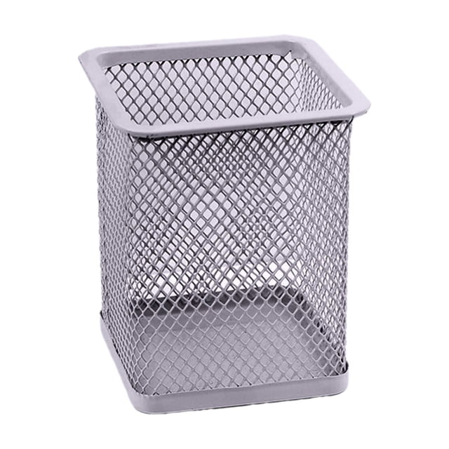 Inerposs Metal Hollowed Out Desktop Storage Box, Multifunctional Mesh Pen Holder, Sturdy Stainless Steel Organizer, Stylish Stationery Storage Solution for Students