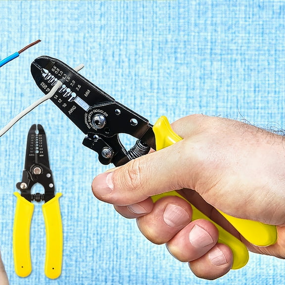 Inerposs Multi-Function Wire Stripper, Electricians Wire Cutter, Alloy Wire Stripping Tool, PVC Handle Design, Easy to Use and Carry, Ideal for Home and DIY Projects