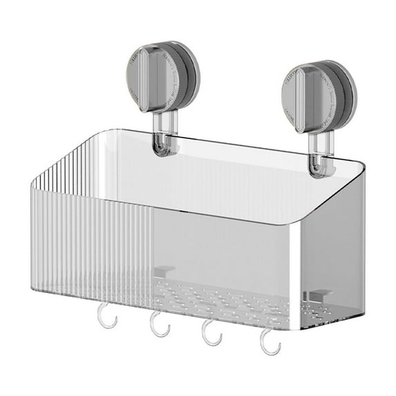 Inerposs No-punch Wall Mounted Storage Shelf, Bathroom Sink Organizer, Multifunctional Suction Cup Rack, Clear Plastic Wall Storage, Tidy Home Essential