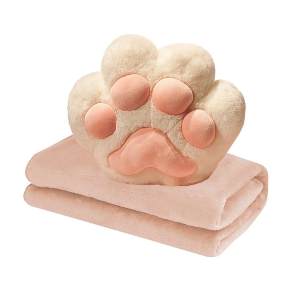 Inerposs Paw Pillow Blanket, Multifunctional Car Blanket, Soft Travel Blanket, Cozy Home Accessory, Ideal for Office and Lunchtime Relaxation