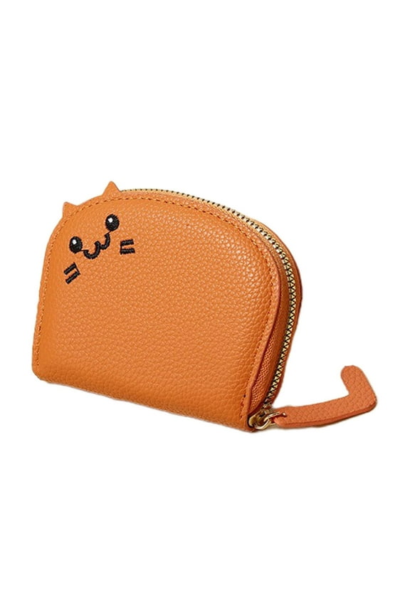 Personalized Mini Small Wallet, Women's Zipper Card Organizer, Compact Faux Leather Wallet, Cute Shape Wallet for Students and Girls, Functional Small Exquisite Wallet