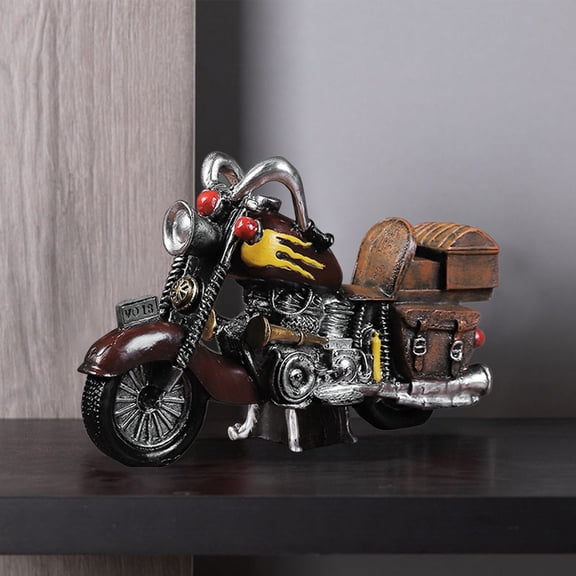 Inerposs Personalized Motorcycle Ornament, Unique Metal Motorcycle Model, Exquisite Craftsmanship Motorcycle Figurine, Vintage Metal Motorcycle Decoration for Living Room and Bedroom