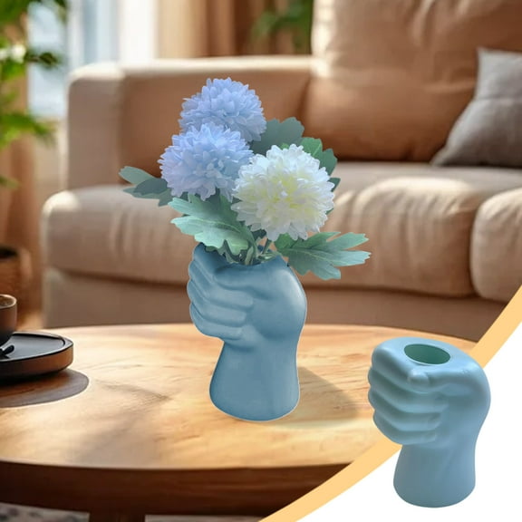 Inerposs Plastic Flower Vase, Geometric Design Pot, Decorative Container for Home and Office, Modern Wet and Dry Flower Arrangement, Versatile Indoor Outdoor Craft
