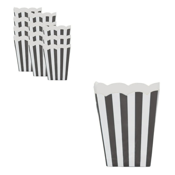 Inerposs Popcorn Boxes, Birthday Party Decorations, Striped Food Packaging, Large Capacity Cartons, Stylish Popcorn Containers for Parties and Gatherings