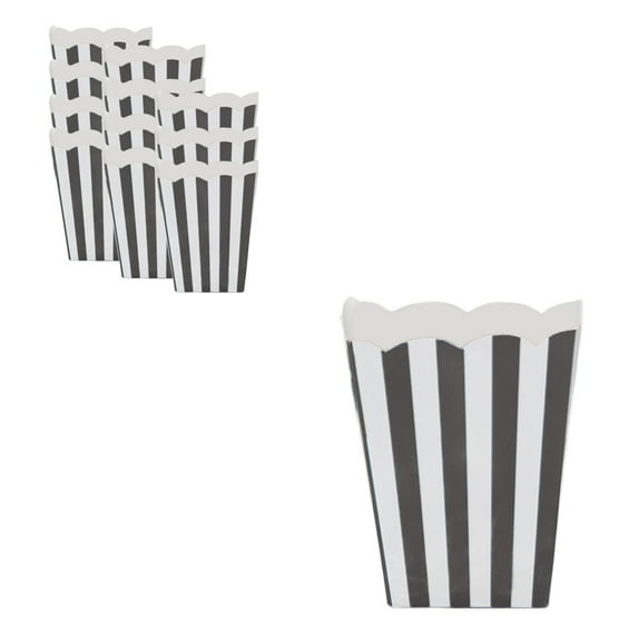 Inerposs Popcorn Boxes, Birthday Party Decorations, Striped Food Packaging, Large Capacity Cartons, Stylish Popcorn Containers for Parties and Gatherings