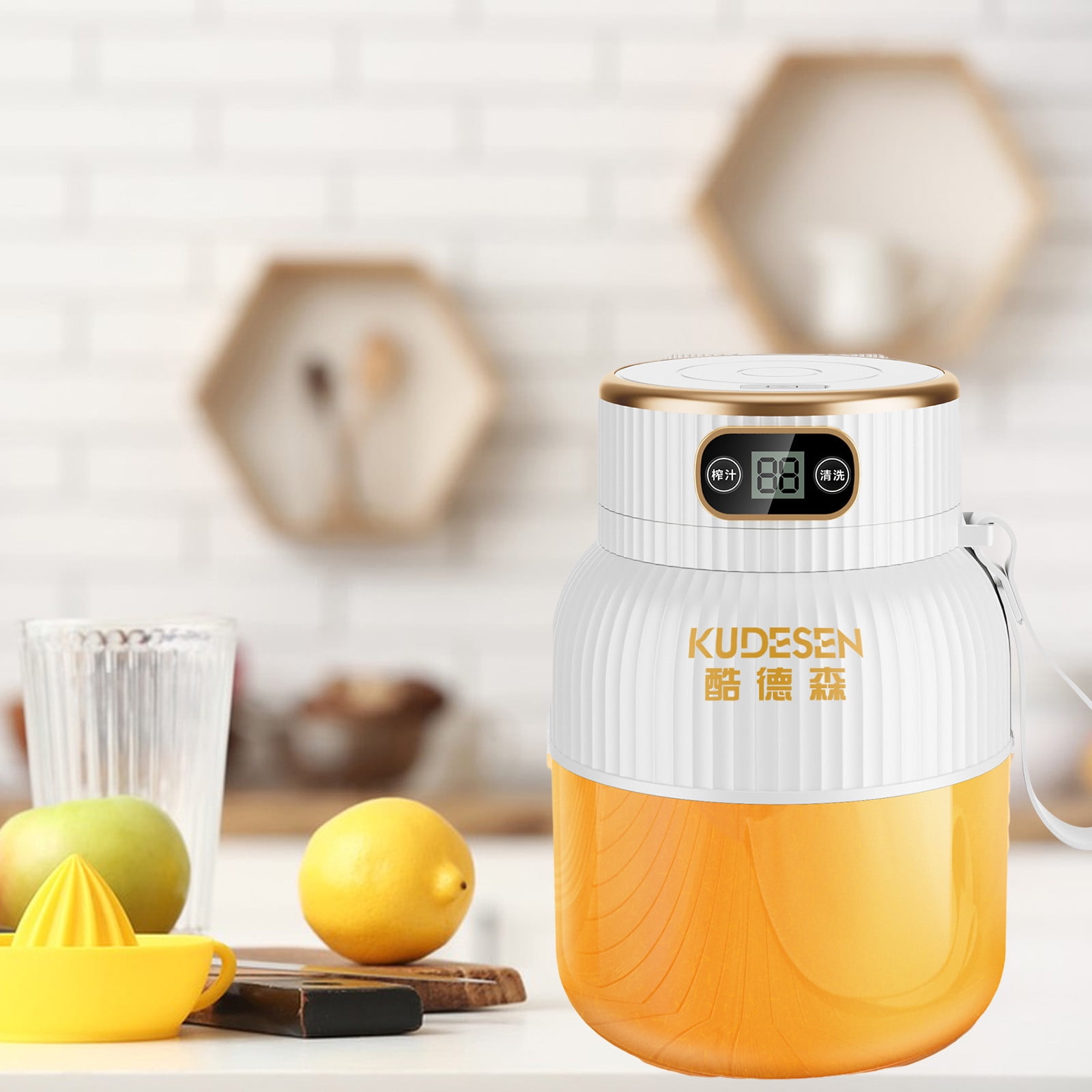 Inerposs Portable Blender, USB Rechargeable Juicer, Handheld Fruit Juicer, 10 Blades Personal Smoothie Maker, Ideal for Travel, Sports, Outdoor Activities