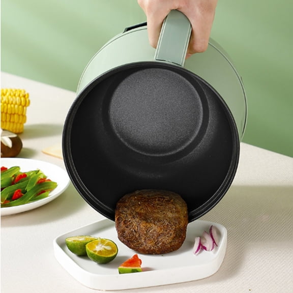 Inerposs Portable Cooking Pot, 1.7L Electric Cooker, 2 Power Settings Hot Pot, Multi-functional Non-Stick Frying Pan, Ideal for Office and Travel Use