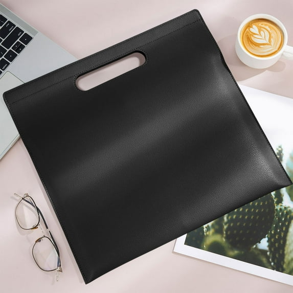 Inerposs Portable Document Bag, Magnetic Closure File Bag, Waterproof Leather Organizer, Handheld A4 Tablet Carrier, Stylish Office Storage Solution