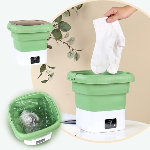 Inerposs Portable Mini Washing Machine, Foldable Compact Washer, Small Washing Machine for Travel, Dehydration Function, Ideal for Apartments and Dormitories