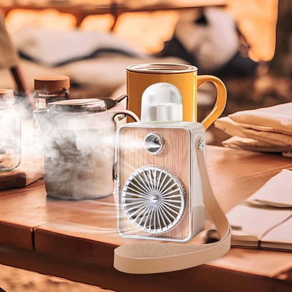 Inerposs Portable Neckband Fan, Wearable Fan with Humidifier, 3-Speed Handheld Fan, USB Rechargeable Cooling Fan for Outdoor Activities, Travel and Home Use