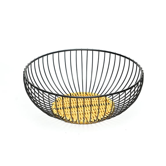 Inerposs Rattan Iron Drainage Basket, Versatile Storage for Fruits, Vegetables, Snacks, Cosmetic Organizer, Stylish Home Décor Solution