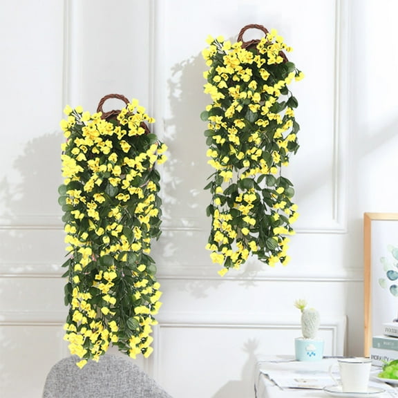 Inerposs Realistic Polyester Hanging Basket Artificial Plant, Indoor Home Kitchen Office Decorations, Maintenance-Free Wall Decor