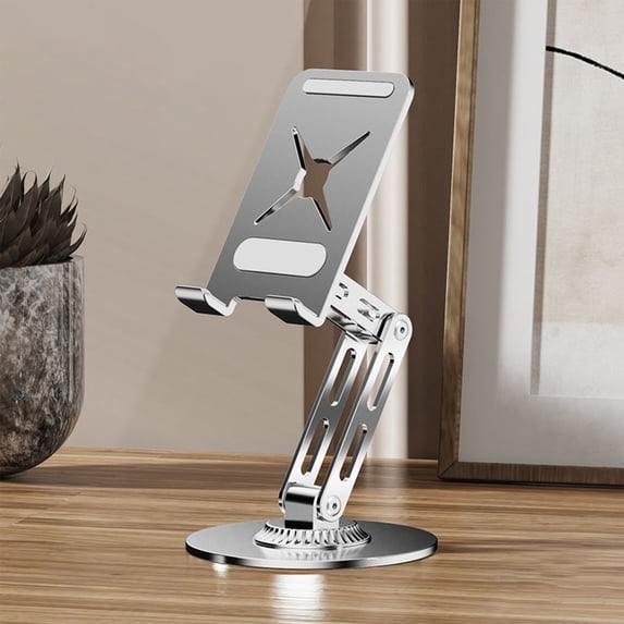 Inerposs Rotating Tablet Stand, Portable Phone Holder, Foldable Metal Stand, Adjustable Desktop Holder for Tablets and Phones, Lightweight and Durable Design