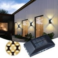 thumbnail image 1 of Inerposs Solar Wall Light, Four-Sided Outdoor Lamp, IP65 Waterproof Sconce, Modern Decor for Garden, Porch, and Walkway, 1 of 9