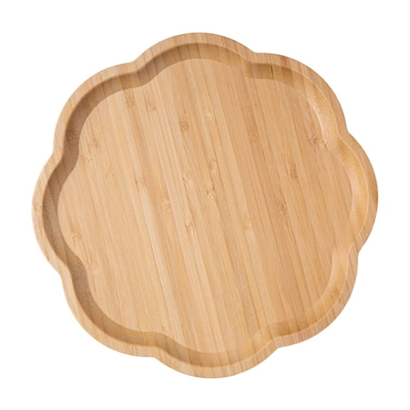 Inerposs Solid Wood Snack Tray, Multi Shaped Storage Tray, Versatile Fruit Platter, Natural Bamboo Serving Tray for Home Use, Sturdy and Elegant Design