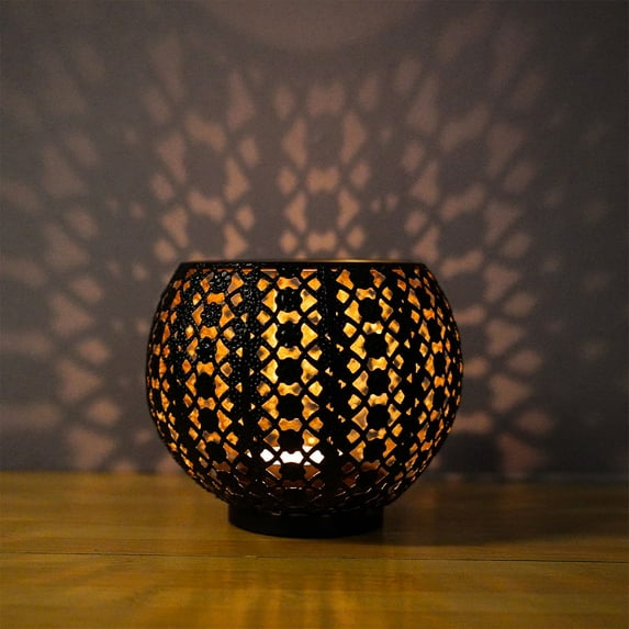 Inerposs Spherical Candlestick with Moroccan Lights, Vintage Holiday Decoration, Old Home Crafts Ornaments