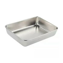 Inerposs Stainless Steel Serving Tray, Rectangular Food Storage Box, Oven Safe Container, Picnic and Camping Tray, Kitchen Organization Solution