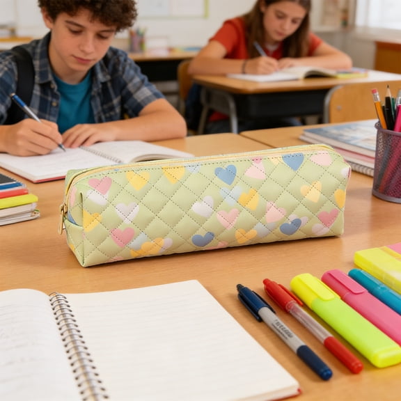 Inerposs Stylish Pencil Case, Practical Canvas Pen Pouch, Elegant Stationery Bag, Multi-Functional Storage Solution, Ideal for Students and Professionals