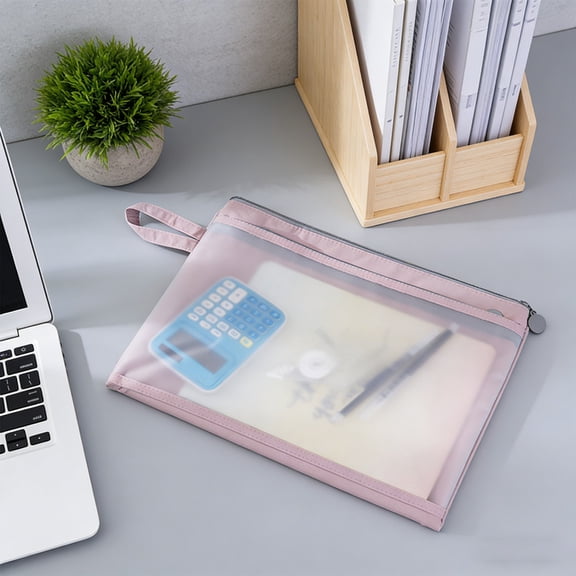 Inerposs TPU Handheld File Bag, Zippered A4 Document Organizer, Double Layer Storage for Office, Prenatal Check Records, Student Homework and Travel Use