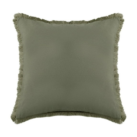 Inerposs Thickened Pillow, Washed Linen Pillow, Tassel Cushion, Breathable Sofa Pillow, Comfortable Bedside Cushion for Living Room and Bedroom