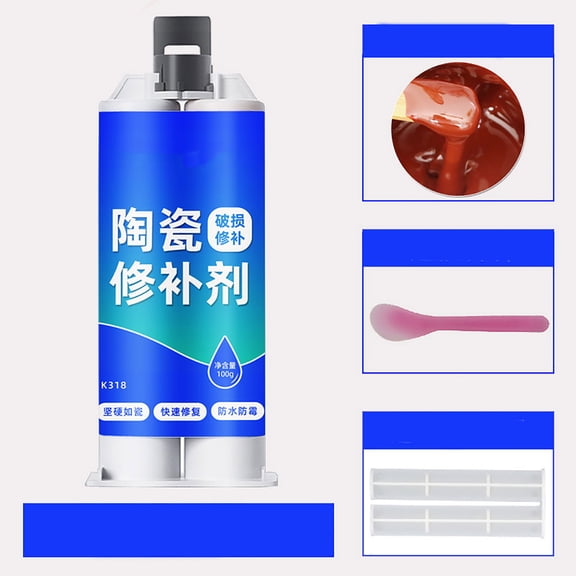 Inerposs Tile Repair Paste, Floor Tile Adhesive, Crack Repair Kit, Ceramic Glaze Restoration, Easy Application for Home Use, 100g