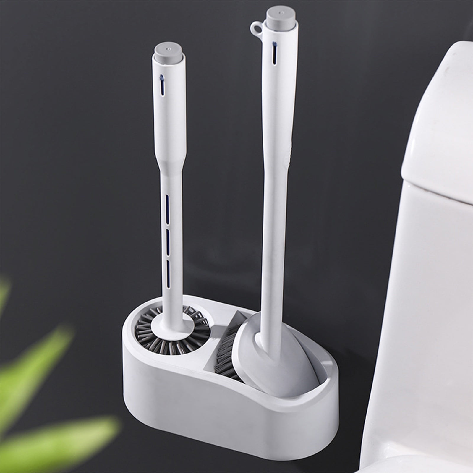 Inerposs Toilet Bowl Brush with 2 Type Brushes Cleans Every Corner