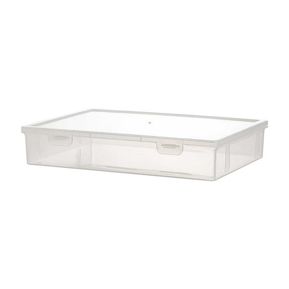 Inerposs Transparent Storage Box, Stackable Document Organizer, Compact Plastic Filing Container, Versatile Storage Solution for Office, Study, Home