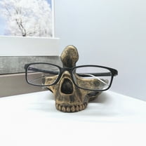 Inerposs Unique Skull Glasses Stand, Resin Storage Ornament, Home Decoration Holder, Practical Organizer for Glasses, Stylish Desk and Nightstand Accessory