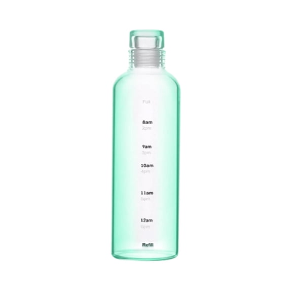 Inerposs Unisex Timed Measuring Cup, Transparent Plastic Water Bottle, Leakproof Travel Mug, Portable Drinkware for Outdoor Activities, Kitchen and Office Use