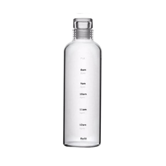 Inerposs Unisex Timed Measuring Cup, Transparent Plastic Water Bottle, Leakproof Travel Mug, Portable Drinkware for Outdoor Activities, Kitchen and Office Use