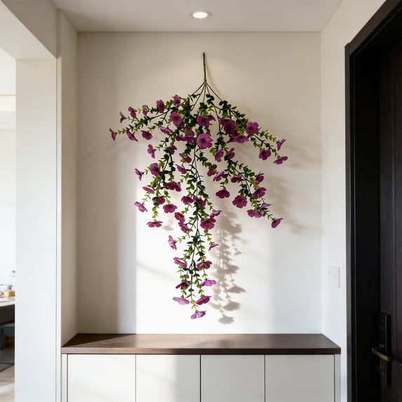Inerposs Wall Mounted Artificial Flowers, Simulated Bouquet for Indoor Outdoor Decoration, Durable Fake Flower Plants for Weddings, Parties and Home Decor