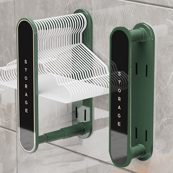 Inerposs Wall-Mounted Clothes Hanger Storage, Retractable Organizer Rack, Space Saving Clothes Storage Solution, No Drill Easy Installation, Perfect for Tidy Wardrobe Management