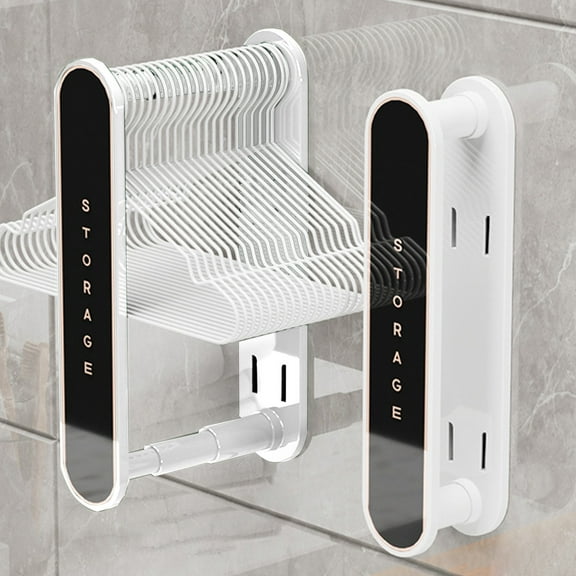 Inerposs Wall-Mounted Clothes Hanger Storage, Retractable Organizer Rack, Space Saving Clothes Storage Solution, No Drill Easy Installation, Perfect for Tidy Wardrobe Management