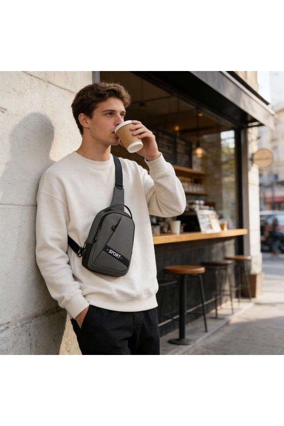 Watertight Crossbody Bag, Lightweight Multifunctional Chest Bag, Durable Sports Outdoor Shoulder Backpack, Convenient Travel Messenger Bag for Men