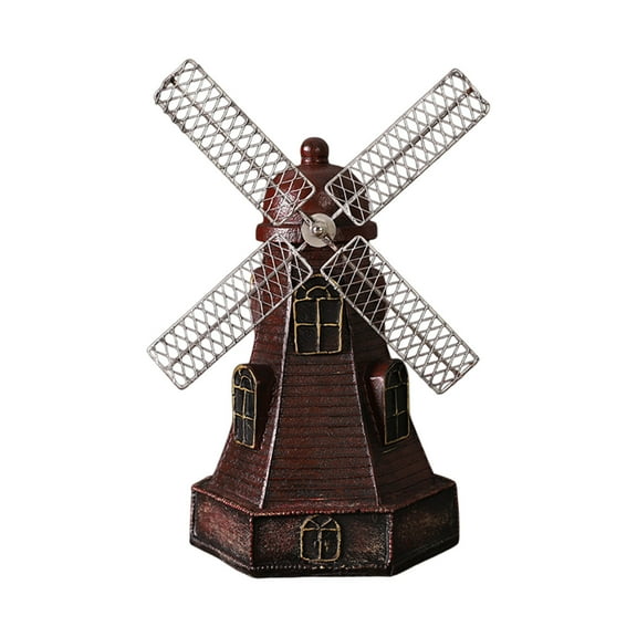 Inerposs Windmill Ornament, Cute Resin Decoration, Living Room Accent, TV Cabinet Accessory, Winter Home Furnishing