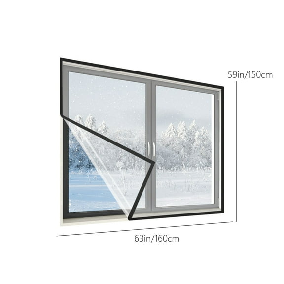 Inerposs Windproof Thermal Film, Coldproof Curtain, High Transparency Window Insulation, Self-Adhesive Windshield Film, Economical Heating Solution for Home