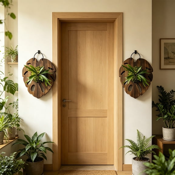 Inerposs Wooden Fern Display Board, Wall Hanging Flower Arrangement Rack, Artificial Home Decor, Versatile Plant Holder for Living Room, Kitchen, Bedroom