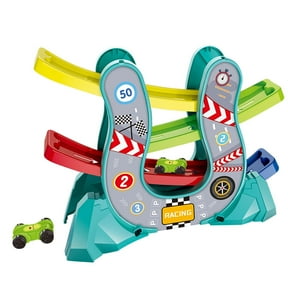 Inertia Powered Glider Track Car Race Set with Slope Design Speed Play Activity for 3+ Years Hand-Eye Coordination Development Toy