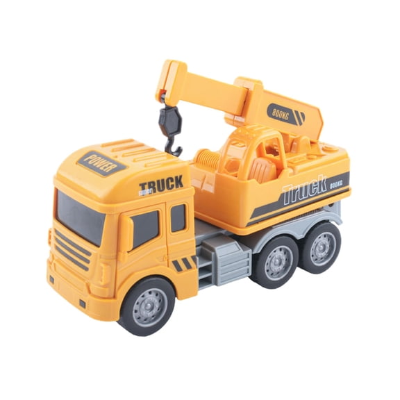 Inertial Crane Truck Toy for Kids, Push & Go Construction Lorry with Adjustable Crane Arm, ABS Plastic Engineering Vehicle, Pretend Play Toy, Birthday Holiday Gift for Toddler Boys Ages 3+