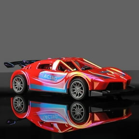Inertial Racing Car, Push and Go Toy Car, Sports Car Model, Friction Powered Cool Race Car with Simulated Tail Fins and Rubber Wheels, No Battery Needed, Parent-Child Interactive Collision Game