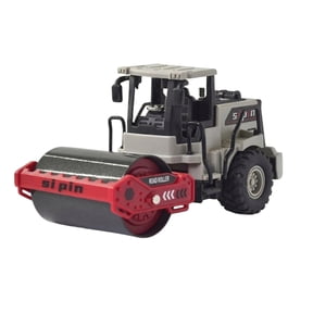 Inertial Road Roller Toy Car, Inertia Sliding Design, Red Black Color, Toddlers Boys Girls, Playground Yard Indoor Outdoor Play - Diecast Construction Vehicle Model, Realistic Details, Push