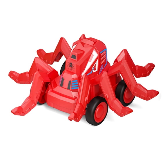 Inertial Stunt Car Red, Biomimetic Joint Legs, Friction Powered Push Car, Plastic Toy Car for Interactive Play