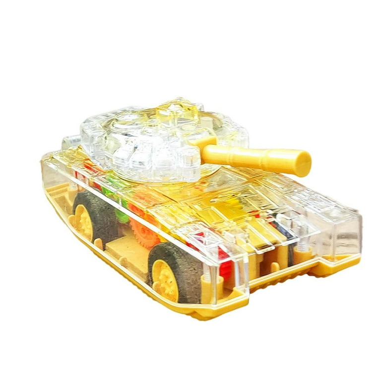Inertial Tank Toy Cool Light Transparent Gear Rotation