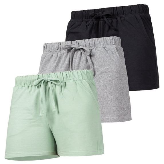 Inerzia Sleepwear 3 Pack High Waisted Lounge and Sleep Shorts with Pockets Women's