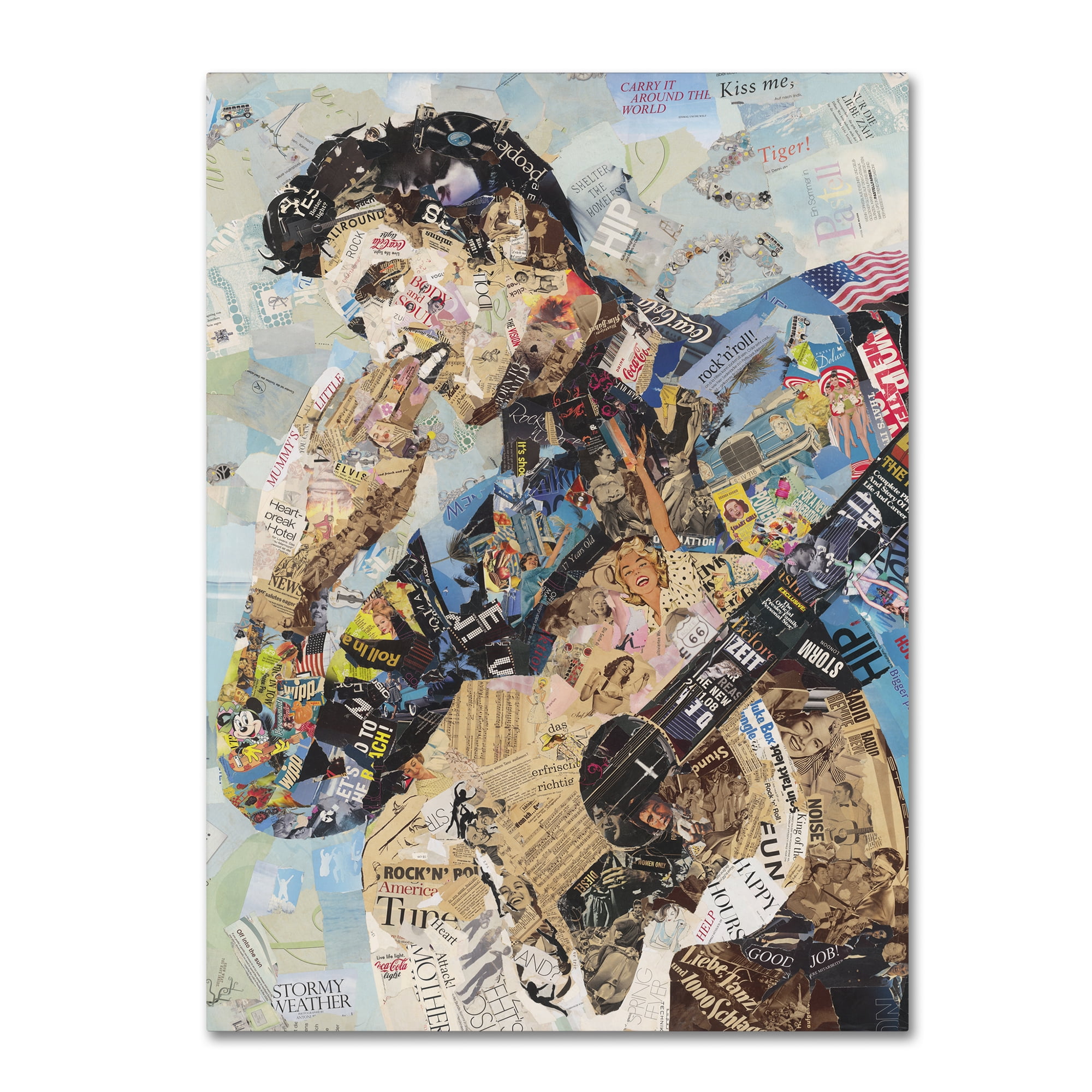 Ines Kouidis 'All Shook Up' 24" x 32" Collage Canvas Art