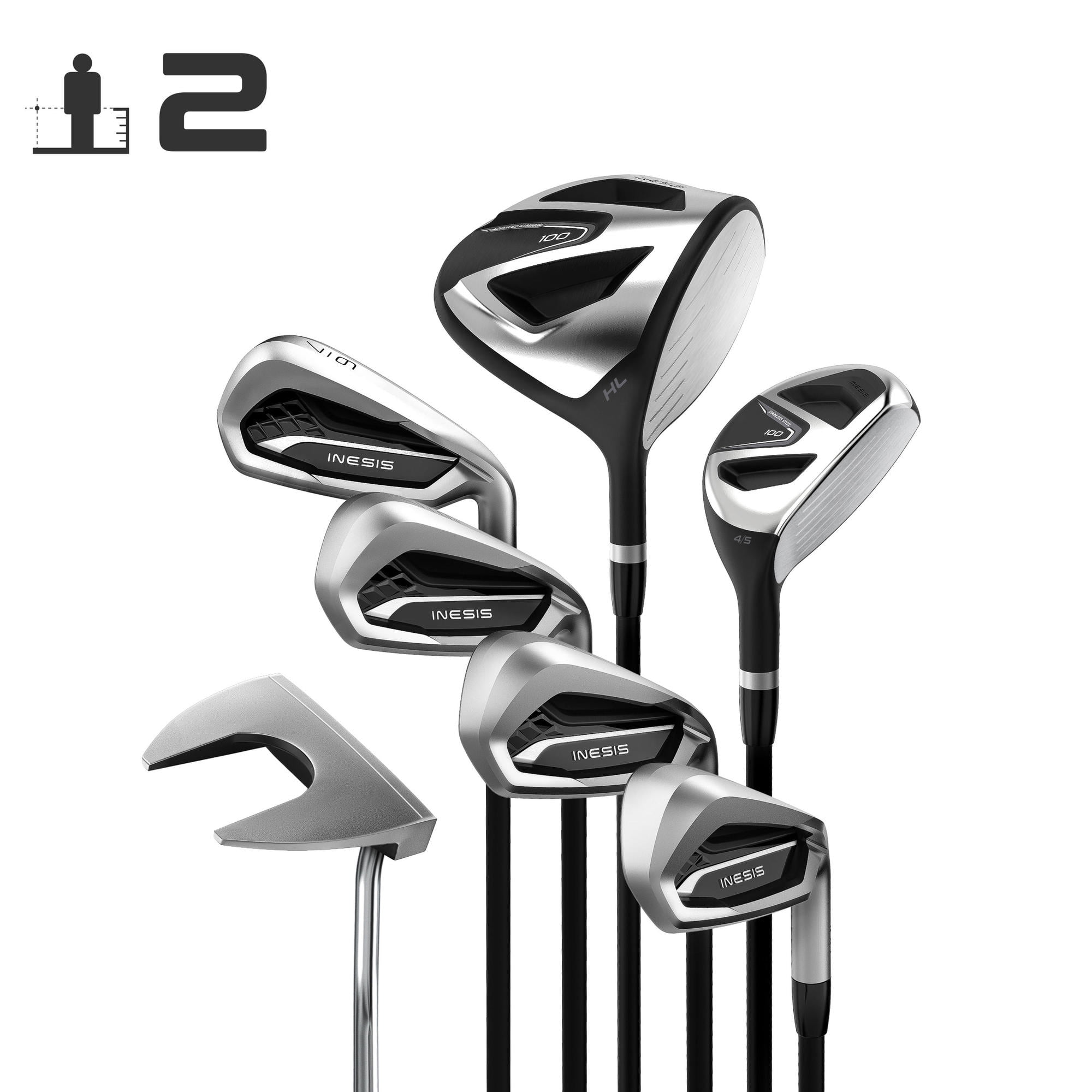 Inesis 100, 7 Piece Adult Golf Club Set, Right Handed, Size