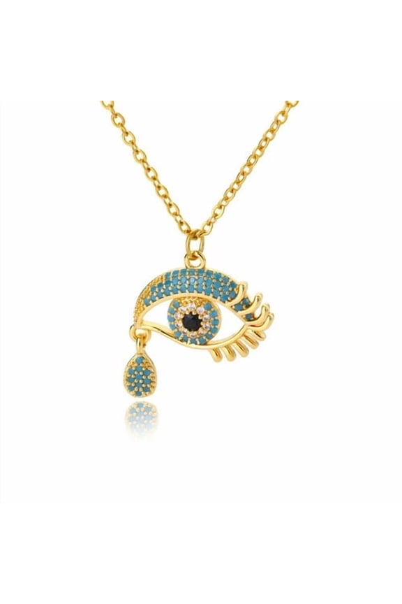 Fashion Evil Eye Pendants Necklaces for Women Goth 14k Yellow Gold Choker Necklace Vintage Turkish Eye Neck Chains Jewelry J035